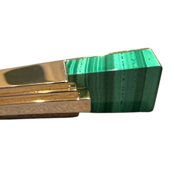 Shanghai Tang golden malachite large pendant necklace 28” Chain 2015 NIB - Picture 7 of 12